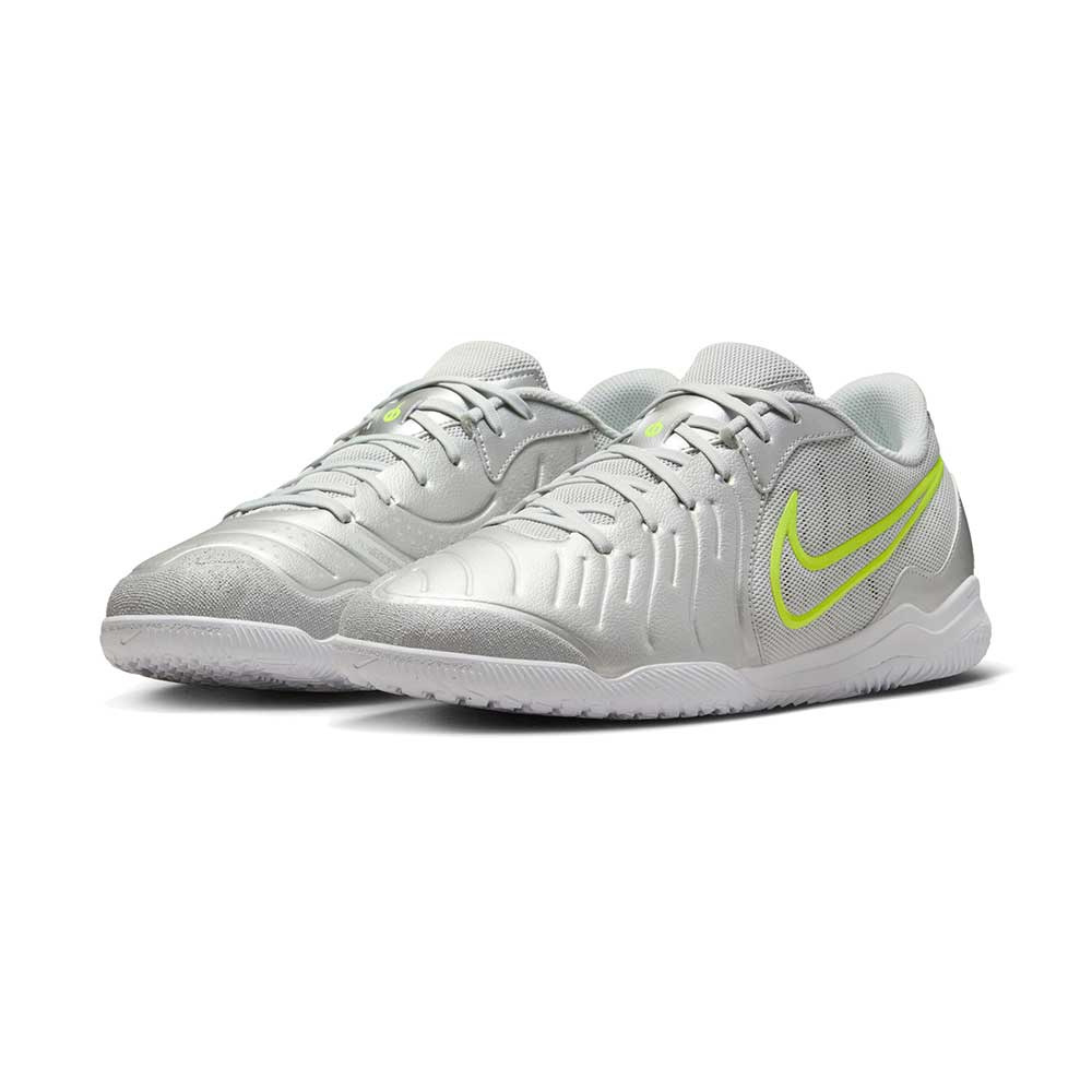 Tiempo Legend 10 Academy IC Indoor Soccer Shoe - Metallic Silver/White/Volt - Regular (D)