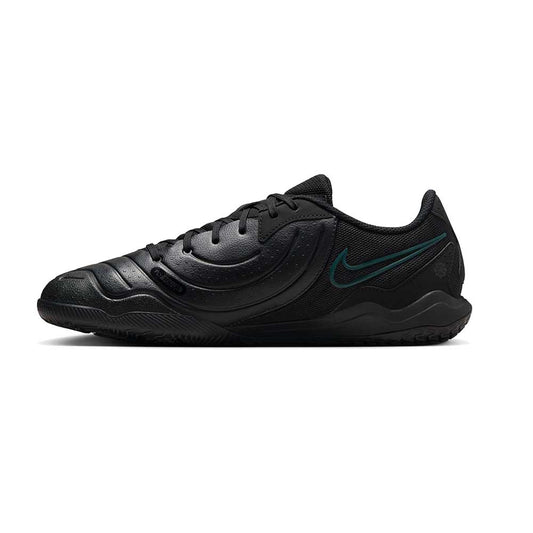 Nike Tiempo Legend 10 Academy Indoor/Court Low-Top Soccer Shoes - Black/Black/Deep Jungle - Regular (D)