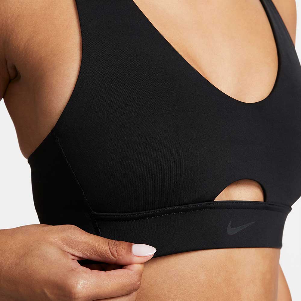 Women's Nike Indy Plunge Cutout Bra - Black/Dark Smoke Grey