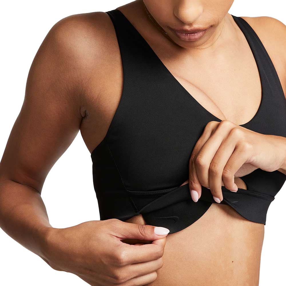 Women's Nike Indy Plunge Cutout Bra - Black/Dark Smoke Grey