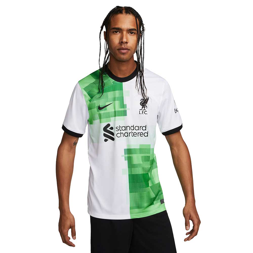 Men's Liverpool FC 2023/24 Stadium Away Nike Dri-FIT Soccer Jersey- White/Green Spark/Black