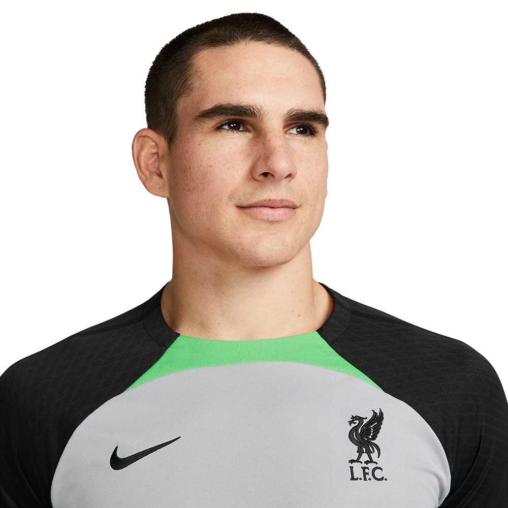 Men's Liverpool FC Strike Nike Dri-FIT Knit Soccer Top Wolf Grey/Poison Green/Black