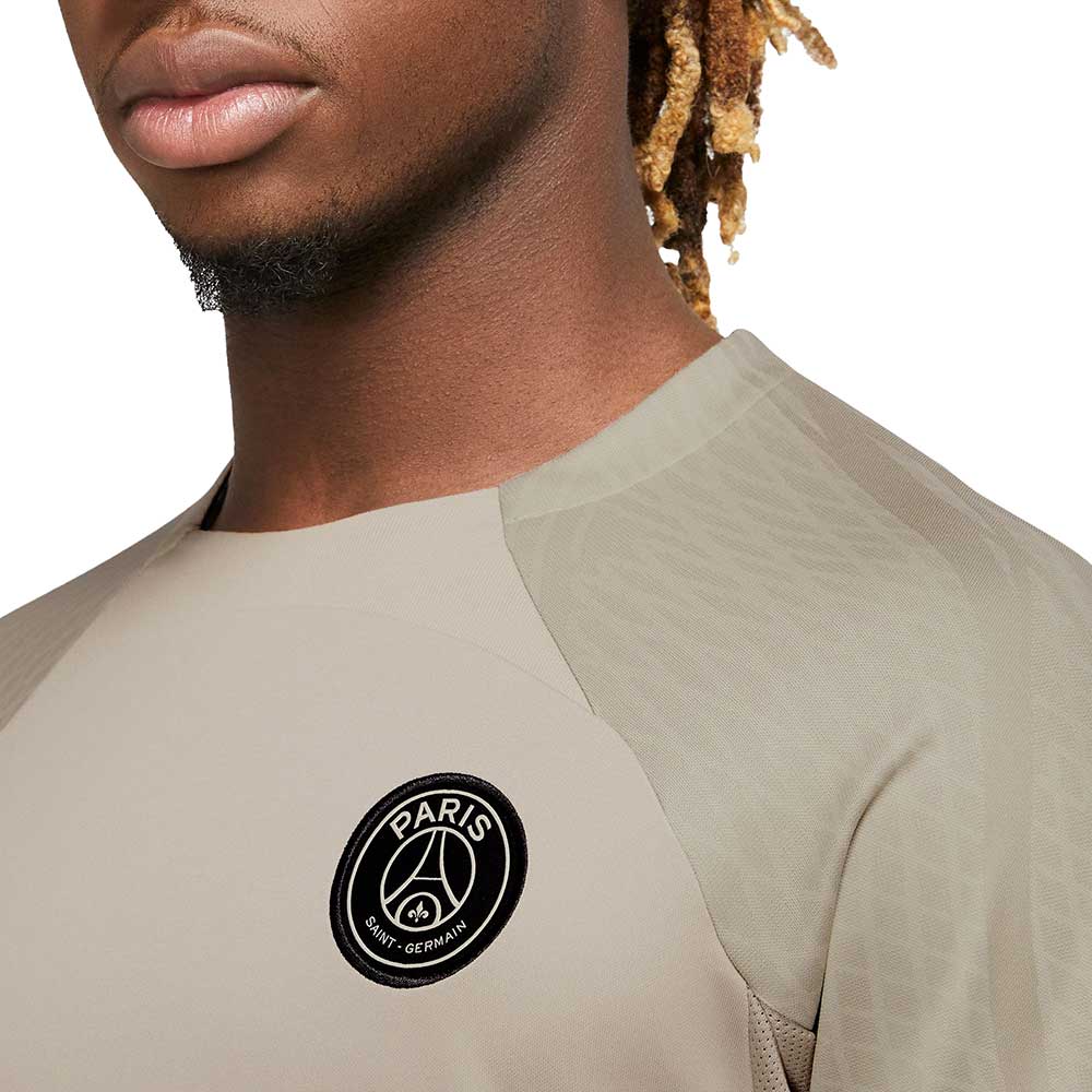 Men's Paris Saint-Germain FC DF Strike Short Sleeve Top - Stone/Stone/Iron Grey/Black