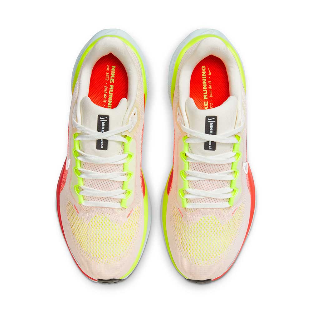 Women's Nike Pegasus 41 Running Shoe- Summit White/Chrome/Bright Crimson - Regular (B)