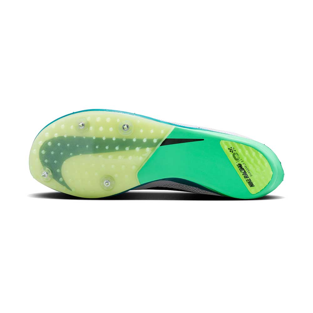 Men's ZoomX Dragonfly 2 Track Spike - White/Black/Bright Spruce/Electric Algae - Regular (D)