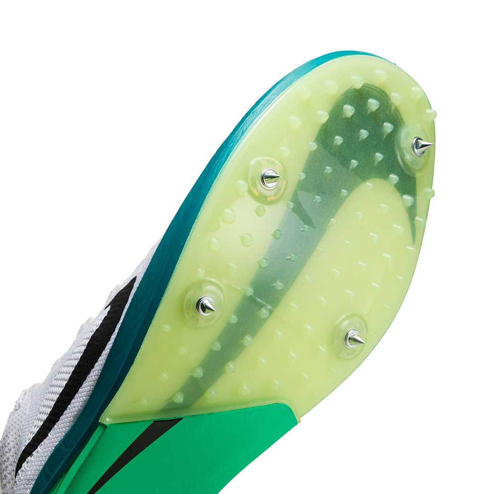 Men's ZoomX Dragonfly 2 Track Spike - White/Black/Bright Spruce/Electric Algae - Regular (D)