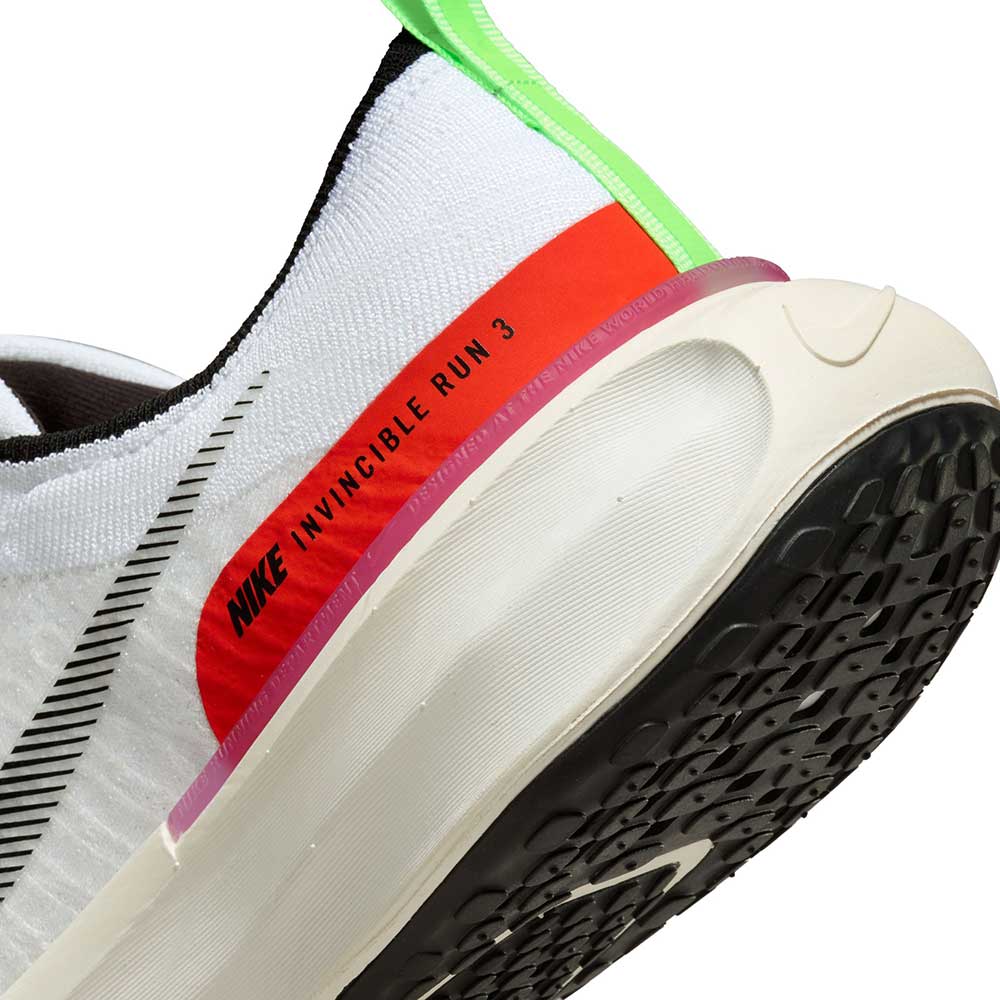 Men's Nike Invincible Run Flyknit 3 SE Running Shoe- White/Black-Lime Blast-Blue Lightning- Regular (D)