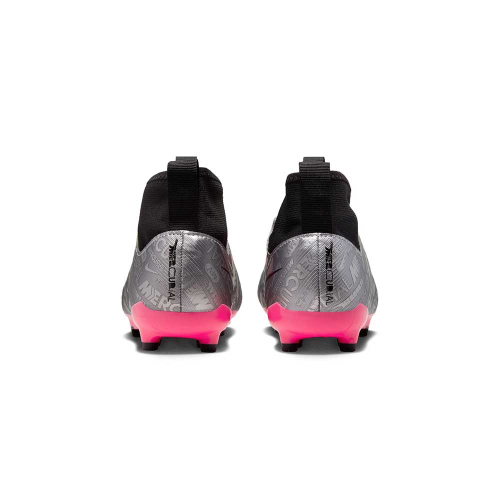 Jr. Zoom Mercurial Superfly 9 Academy XXV MG Soccer Cleats- Metallic Silver/Hyper Pink- Regular (D)