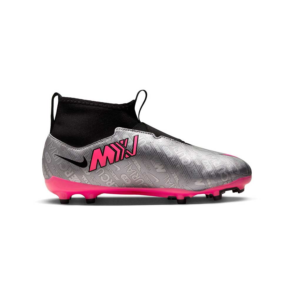 Jr. Zoom Mercurial Superfly 9 Academy XXV MG Soccer Cleats- Metallic Silver/Hyper Pink- Regular (D)