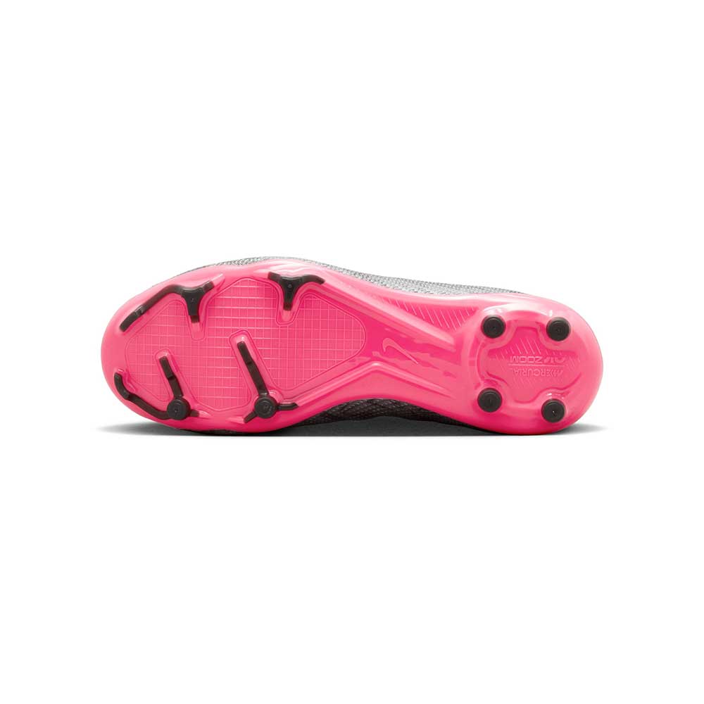 Youth Nike Jr. Zoom Mercurial Superfly 9 Pro XXV FG Soccer Cleats - Metallic Silver/Hyper Pink - Regular (D)