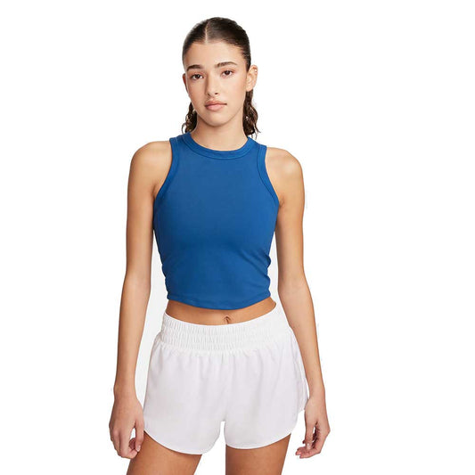 Women's  Nike One Fitted Dri-FIT Crop Tank - Court Blue
