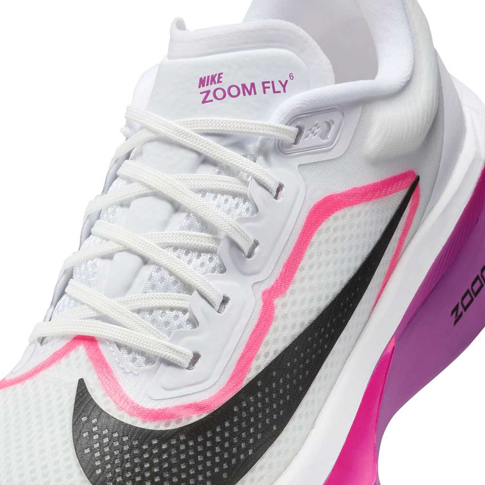 Women's Zoom Fly 6 - White/Black/Vivid Grape/Hyper Pink - Regular (B)