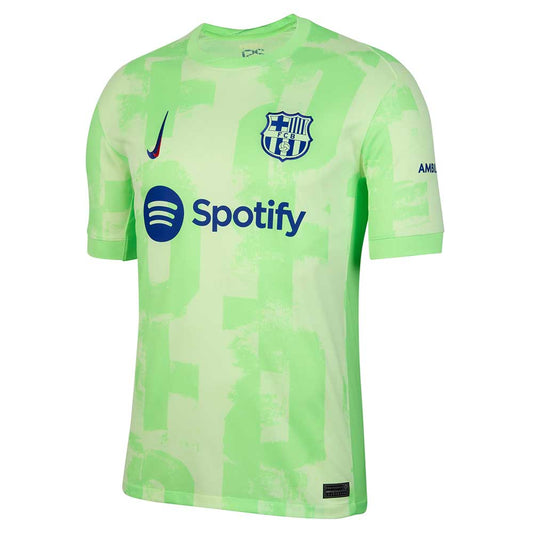 Men's FC Barcelona 2024/25 Stadium Third Nike Dri-FIT Soccer Replica Jersey - Barely Volt/Barely Volt/Old Royal