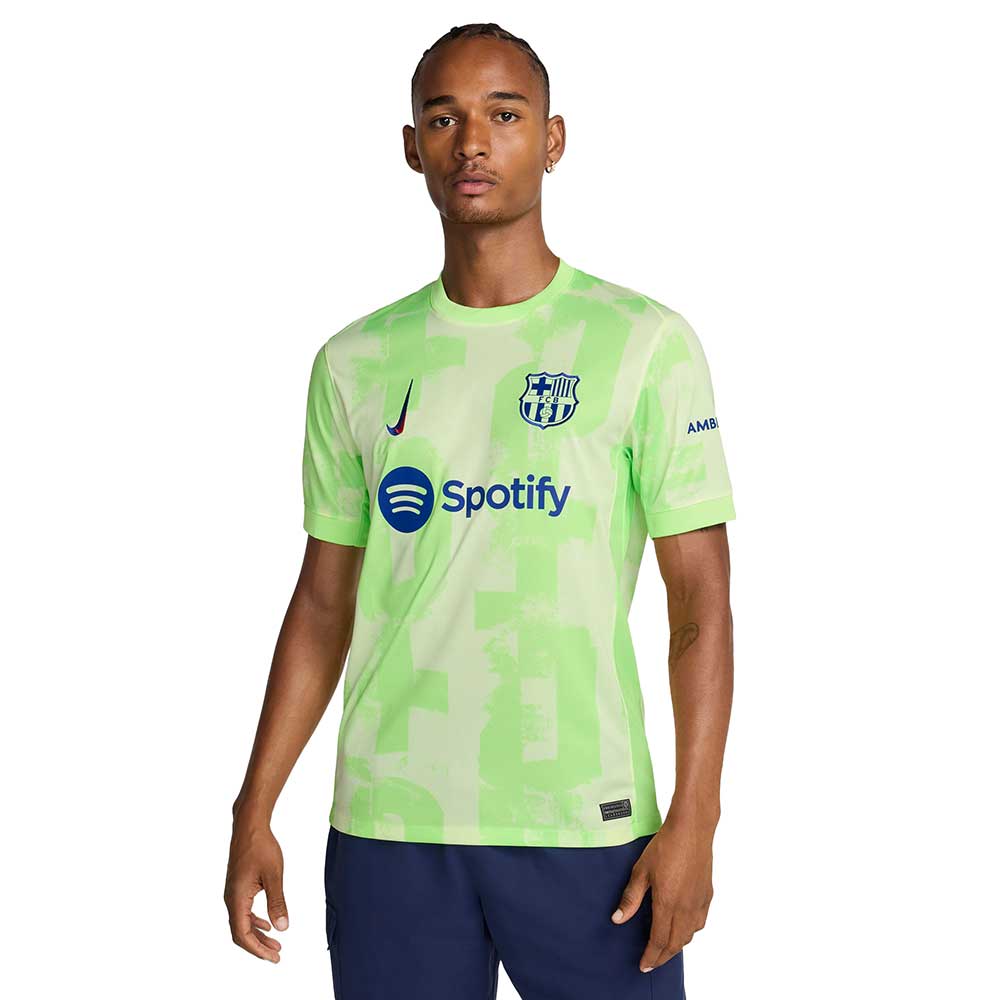 Men's FC Barcelona 2024/25 Stadium Third Nike Dri-FIT Soccer Replica Jersey - Barely Volt/Barely Volt/Old Royal