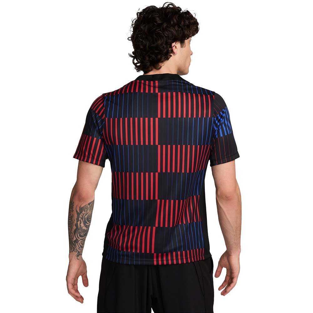 Men's  FC Barcelona Academy Pro Away Nike Dri-FIT Soccer Pre-Match Short-Sleeve Top - Black/Black/University Red