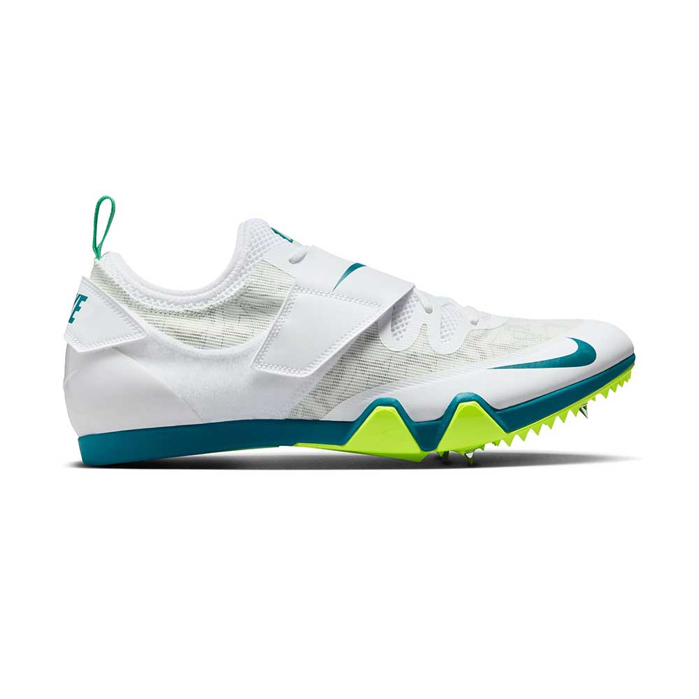 Nike Pole Vault Elite Track & Field Jumping Spikes- White/Bright Spruce/Barely Green - Regular (D)