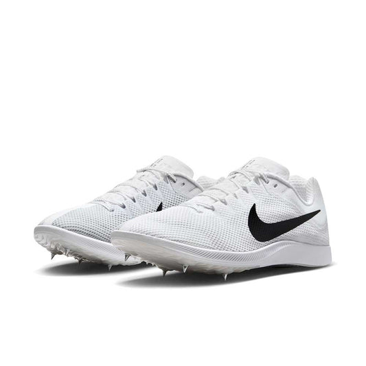 All Gender Nike Zoom Rival Distance- White/Black/Metallic Silver