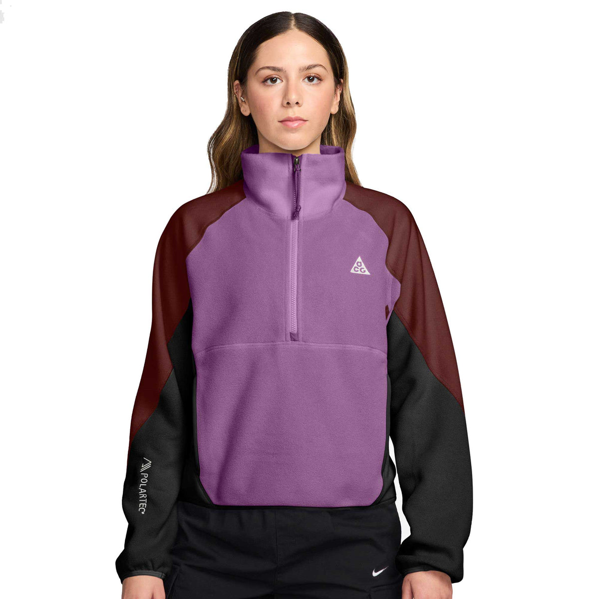 Women's Nike ACG Wolf Tree 1/2 Zip - Monarch Purple/Bold Berry/Summit White