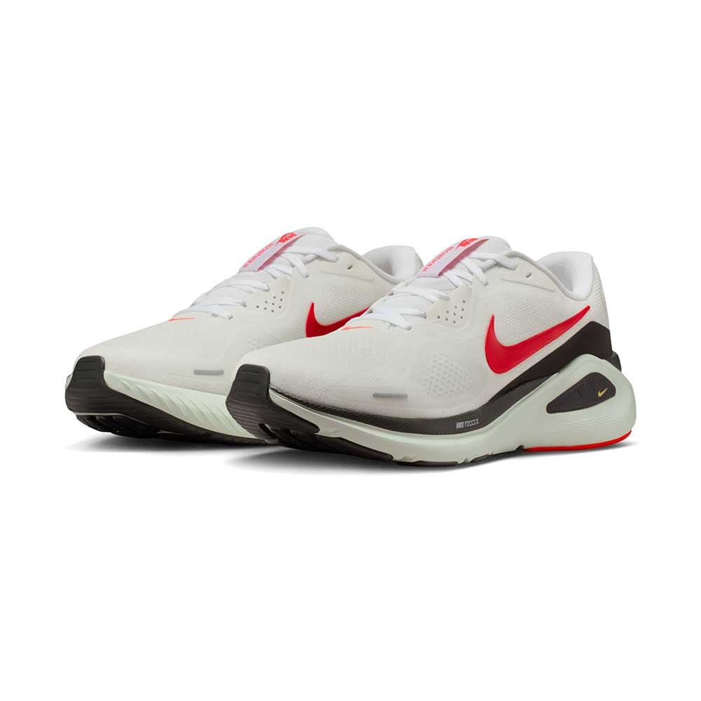 Men's Nike Structure 26 Running Shoe - White/Bright Crimson/Medium Ash - Regular (D)