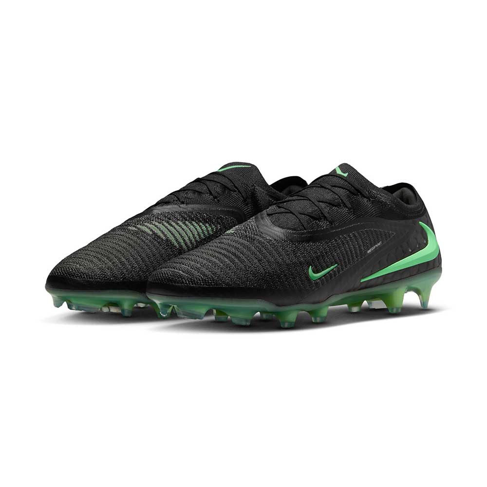 Phantom 6 Low Elite FG Soccer Cleat - Black/Black/Illusion Green - Regular (D)
