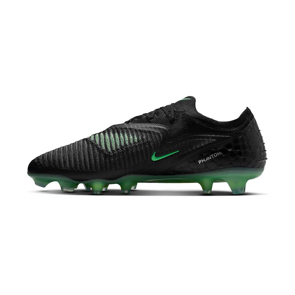 Phantom 6 Low Elite FG Soccer Cleat - Black/Black/Illusion Green - Regular (D)