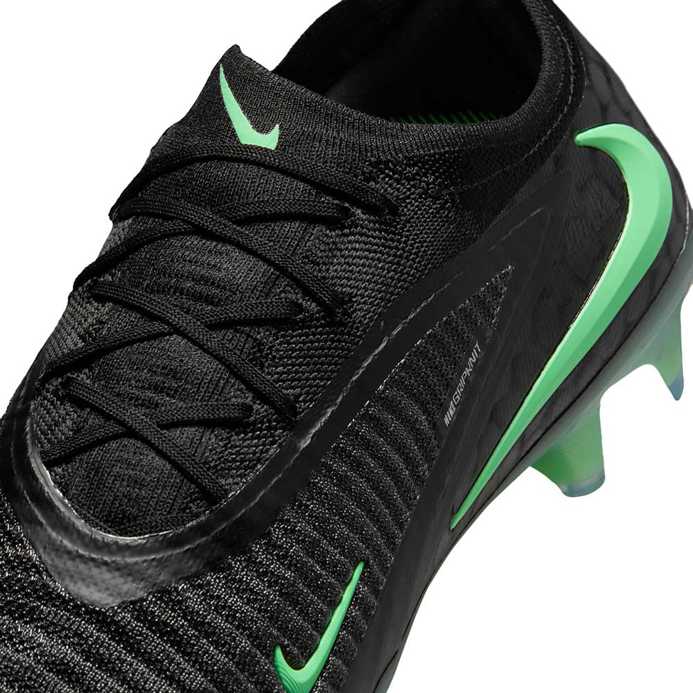 Phantom 6 Low Elite FG Soccer Cleat - Black/Black/Illusion Green - Regular (D)
