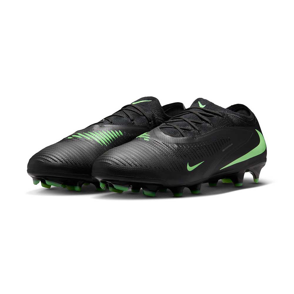 Phantom 6 Low Pro FG Soccer Cleat - Black/Black/Illusion Green - Regular (D)