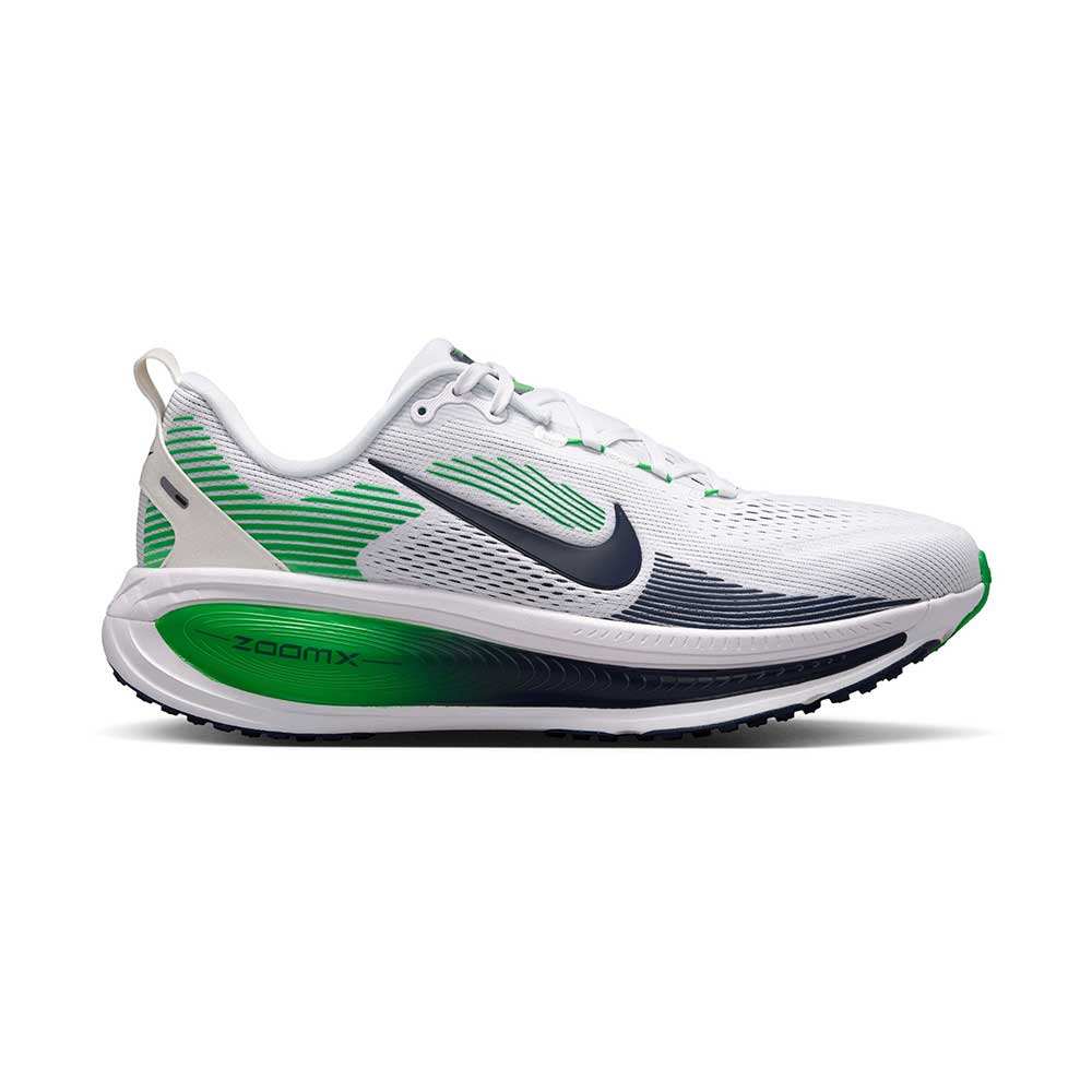 Men's Nike Vomero 18 Running Shoe - White/Midnight Navy/Green Spark