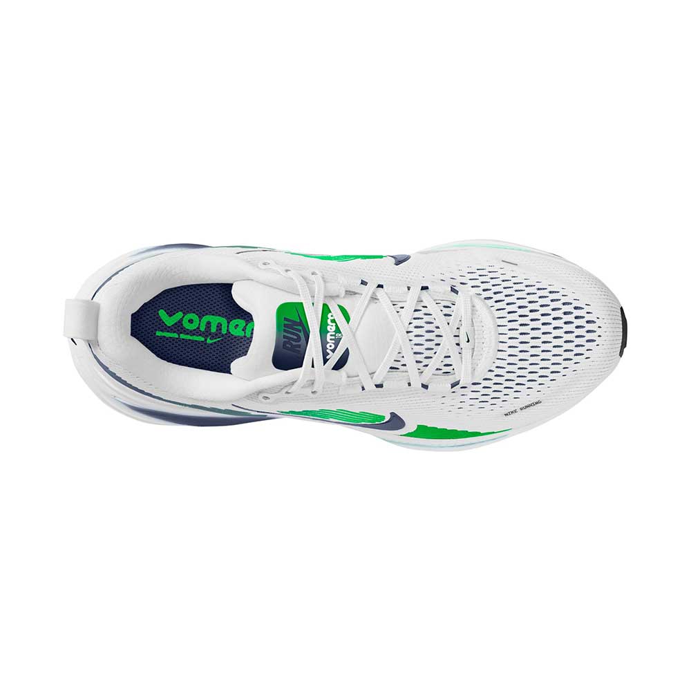 Men's Nike Vomero 18 Running Shoe - White/Midnight Navy/Green Spark
