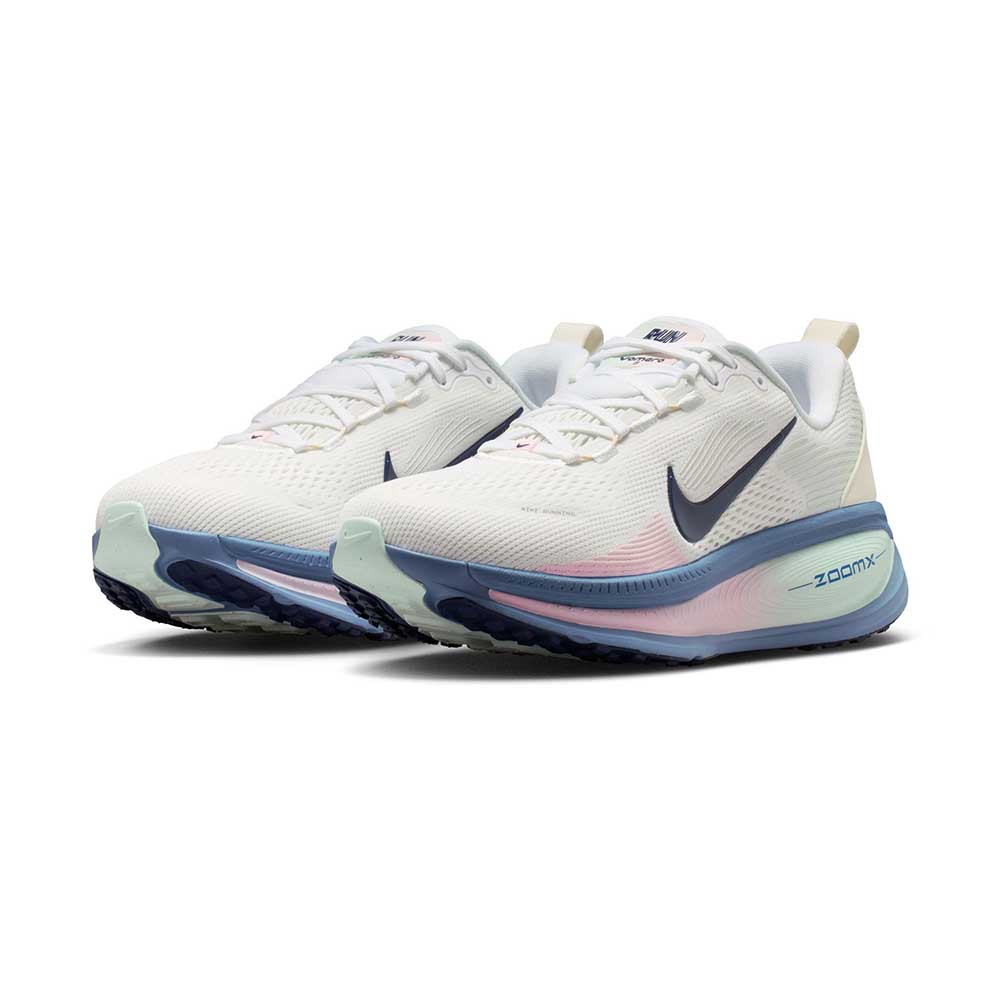 Women's Nike Vomero 18 Running Shoe - White/Midnight Navy/Work Blue - Regular (B)