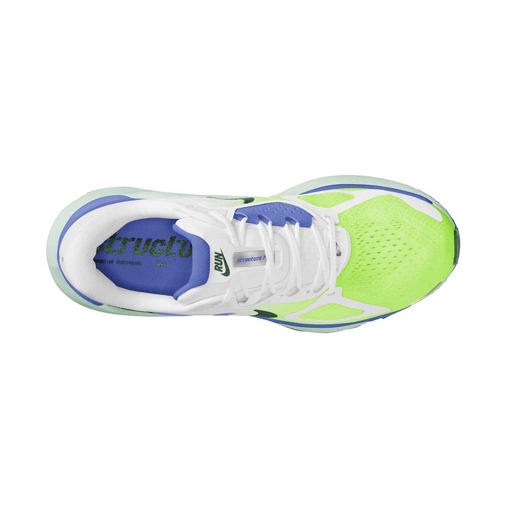Men's Nike Structure Plus - White/Black Spruce/Volt Ice/Barely Green - Regular (D)