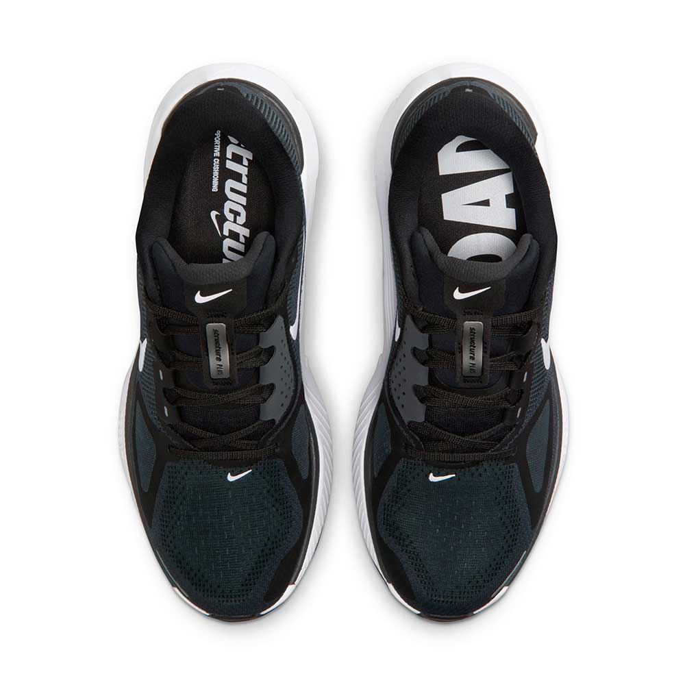 Women's Nike Structure Plus Running Shoe - Black/White/Anthracite - Regular (B)