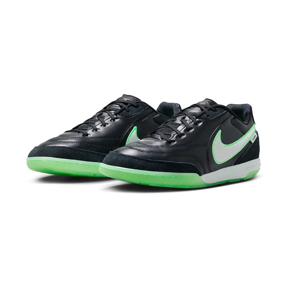 Tiempo Street Gato Indoor Soccer Shoe - Black/Illusion Green/Black - Regular (D)