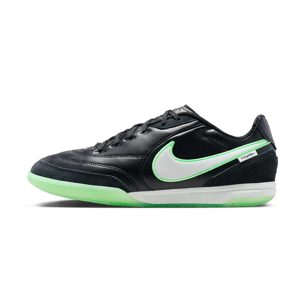 Tiempo Street Gato Indoor Soccer Shoe - Black/Illusion Green/Black - Regular (D)
