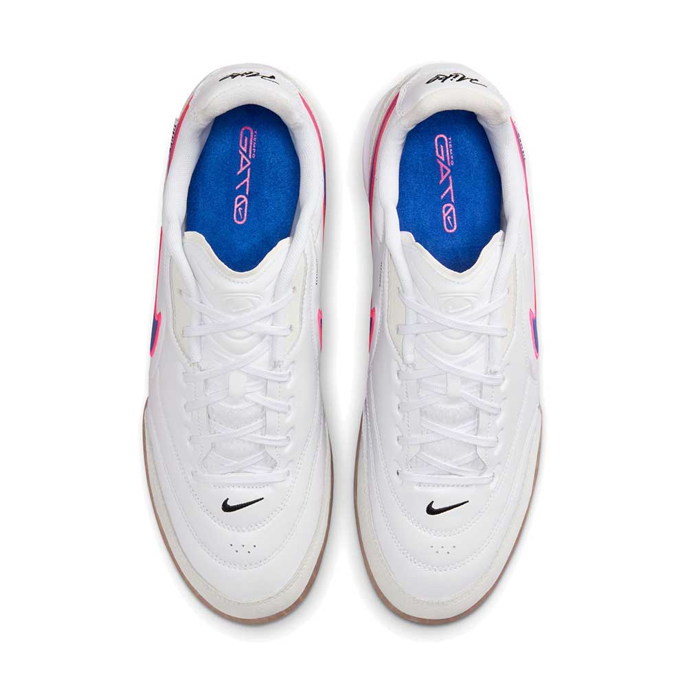 Men's Tiempo Street Gato Indoor Soccer Shoe - White/Racer Blue/Pink Blast - Regular (D)