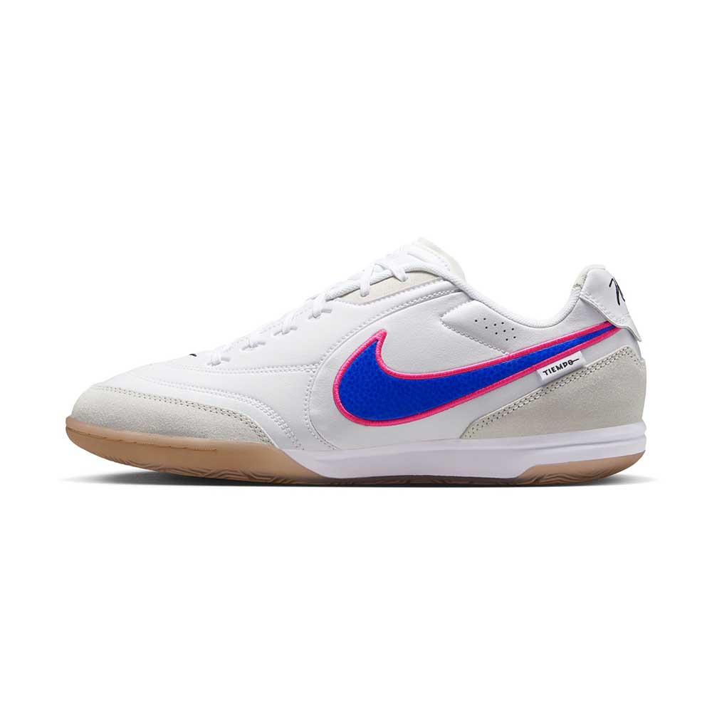 Men's Tiempo Street Gato Indoor Soccer Shoe - White/Racer Blue/Pink Blast - Regular (D)
