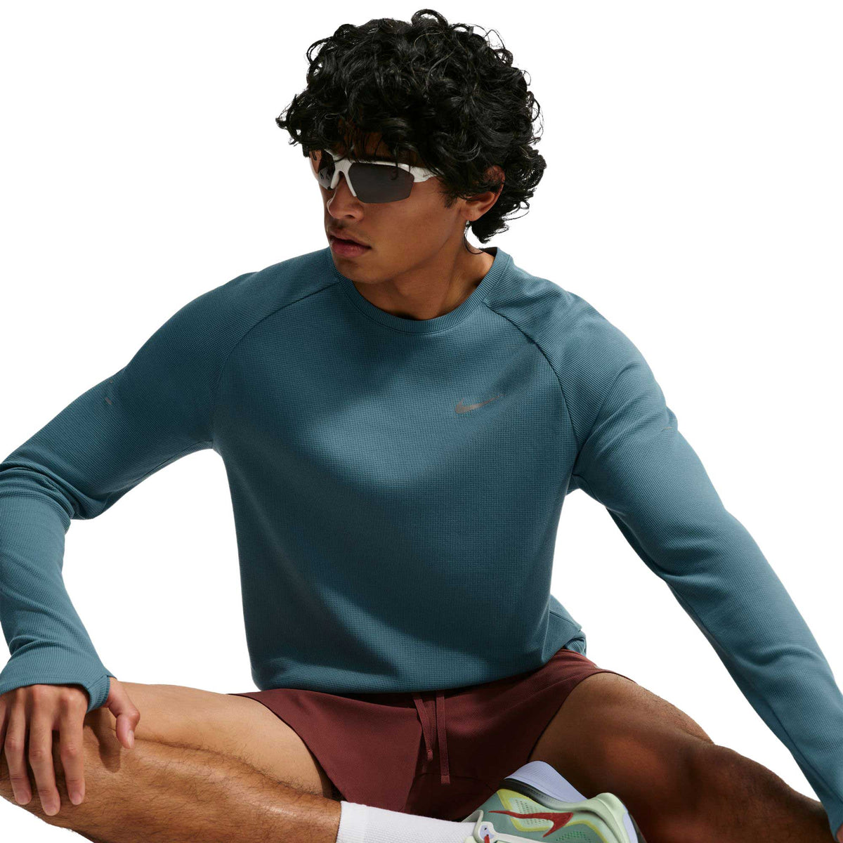 Men's Nike Dri-FIT Running Waffle Crew - Smokey Blue