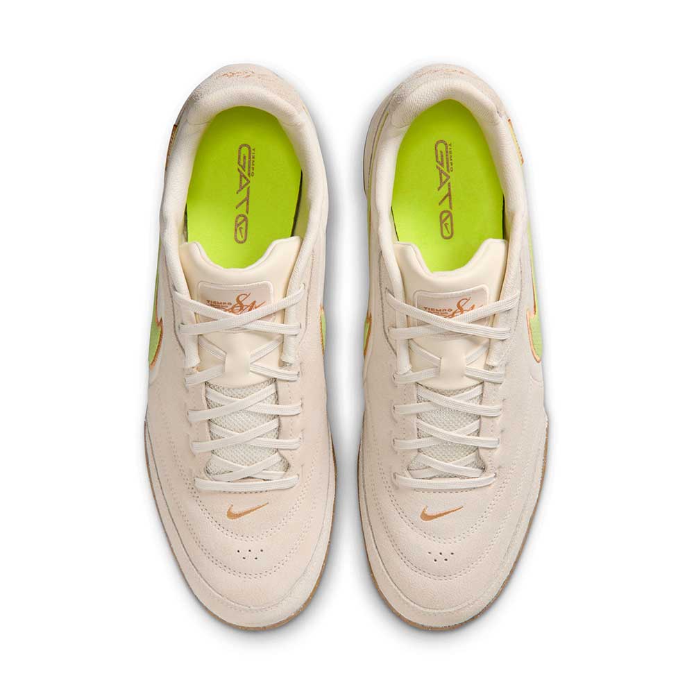 Tiempo Street Gato PRM Indoor Soccer Shoe - Chalk/Lemon Venom/Moon Particle - Regular (D)