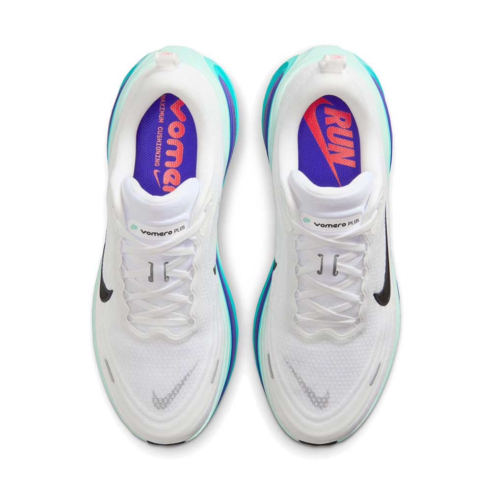 Men's Nike Vomero Plus Running Shoe - White/Black/Bright Concord/Hyper Turquoise - Regular (D)