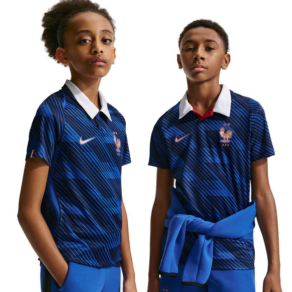 Youth France DF Home Stadium Jersey - Game Royal/Blackened Blue/White