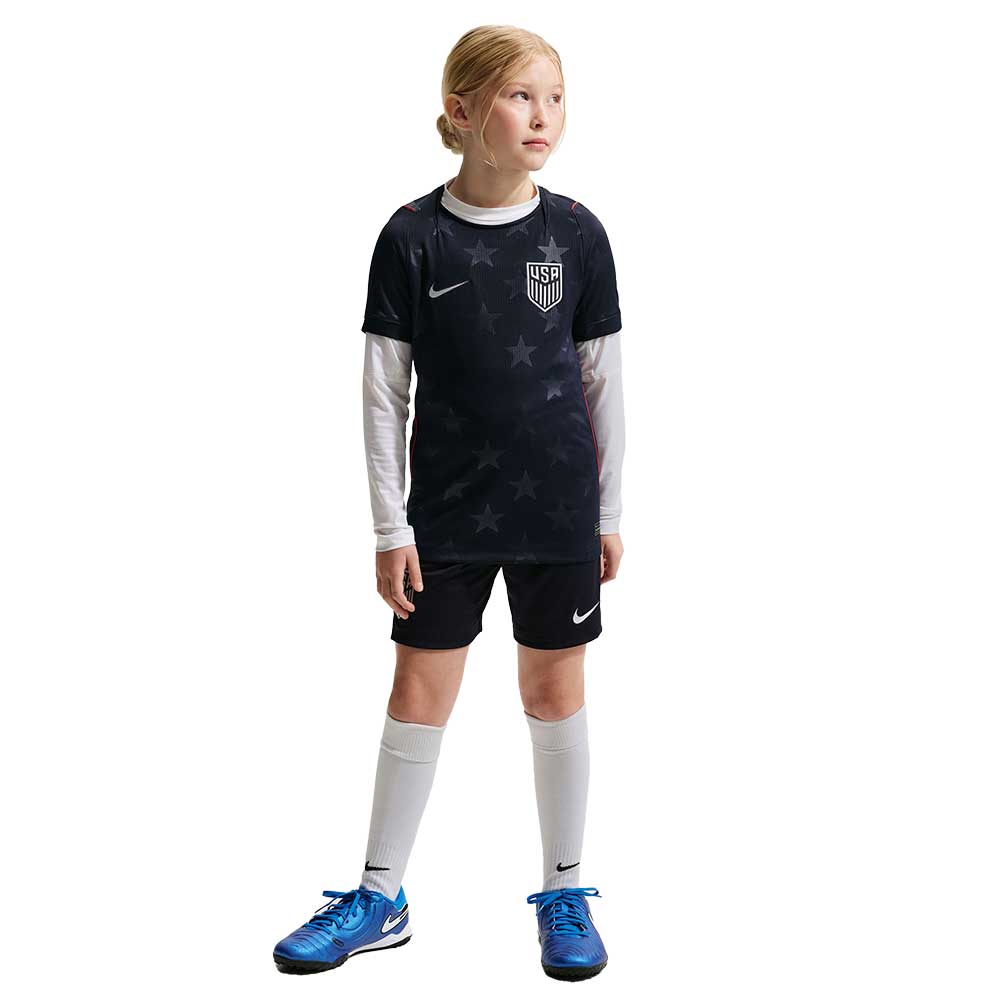 Youth USMNT 2026 DF SS Away Stadium Jersey - Dark Obsidian/Pure Platinum