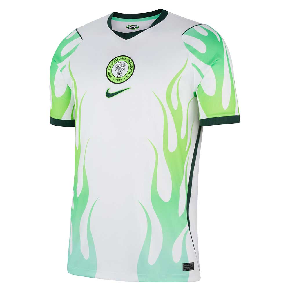 Nigeria DF Away Stadium Jersey - White/Green Glow/Black