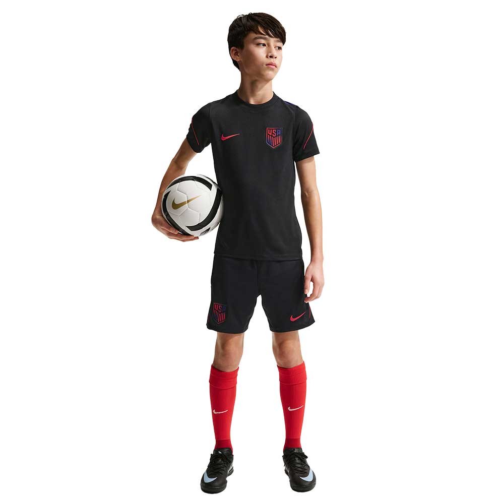 Youth USA DF Strike SS Top - Black/Deep Royal Blue/Challenge Red