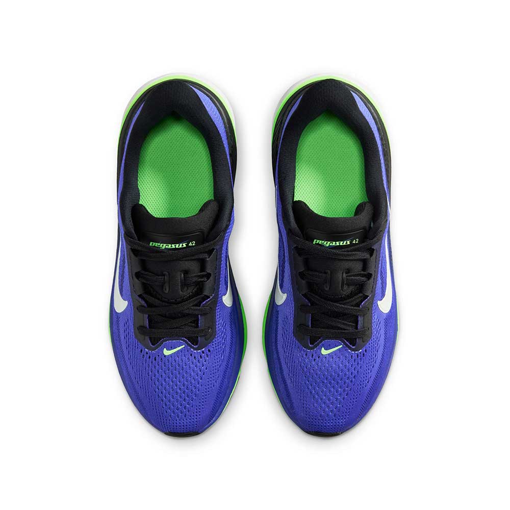 Youth Nike Pegasus 42 Running Shoe - Sapphire/Black/Lapis/Lime Blast - Regular (D)