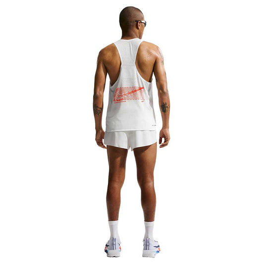 Men's Nike Dri-FIT Aeroswift Gfx Singlet - White/Bright Crimson