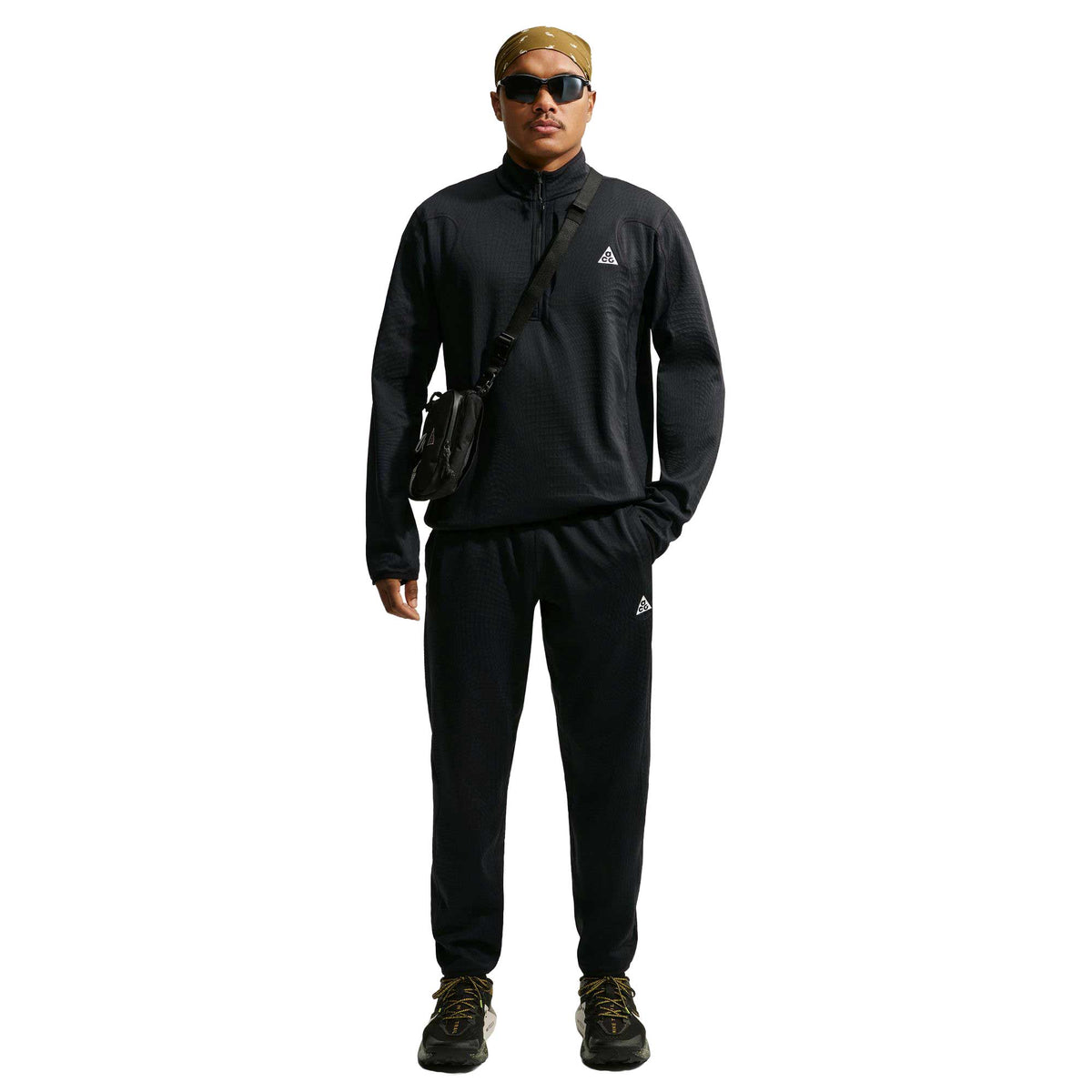 Men's Nike ACG Wolf Grid Therma-FIT 1/2 Zip Top - Black/Summit White