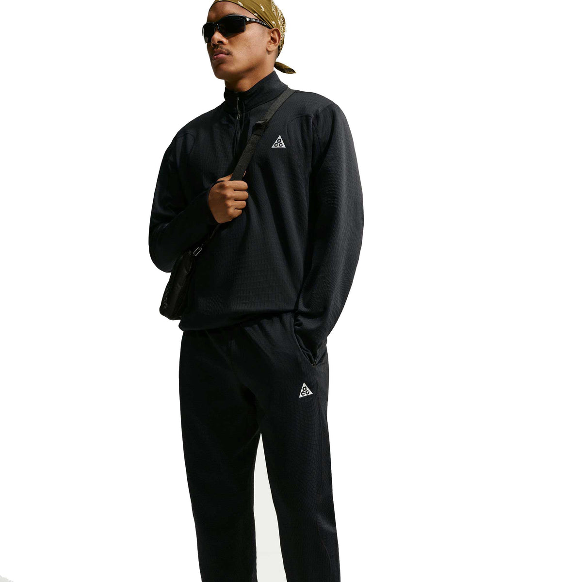 Men's Nike ACG Wolf Grid Therma-FIT 1/2 Zip Top - Black/Summit White