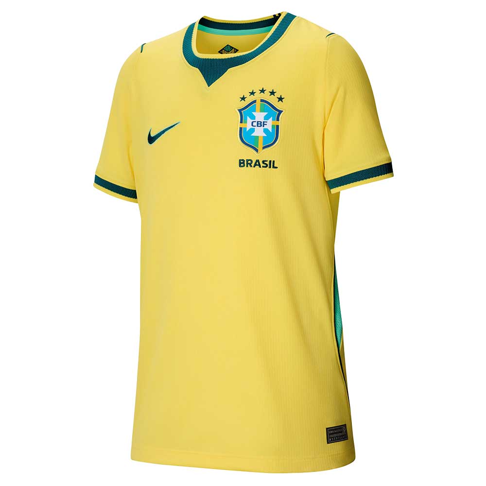 Youth Brazil DF Home Stadium Jersey - Canary/Light Menta/Geode Teal