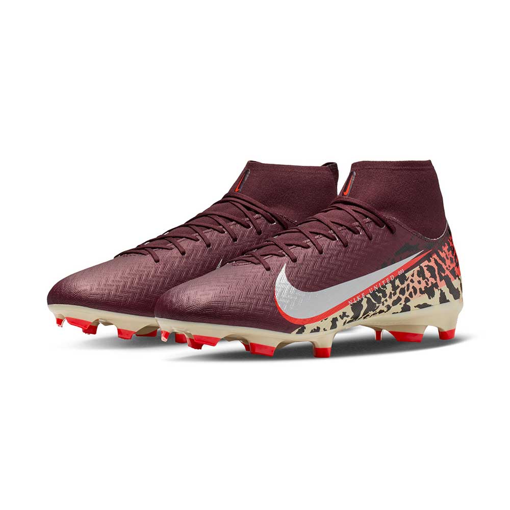 Zm Superfly 10 Academy FG/MG NU3 Soccer Cleat - Burgundy Crush/Mtlc Silver/University Red - Regular (D)