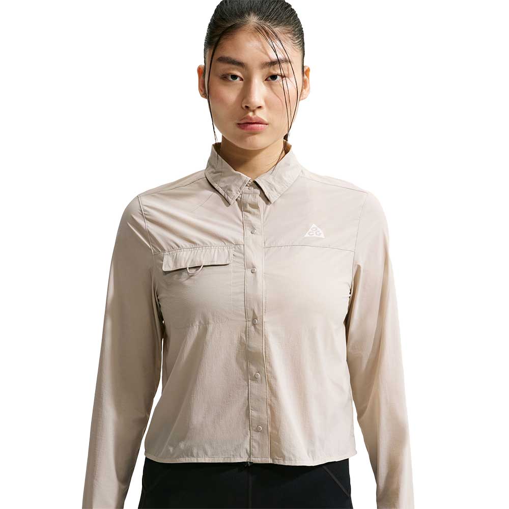 Women's ACG Aireez Button-Up Long Sleeve Top - Cream II
